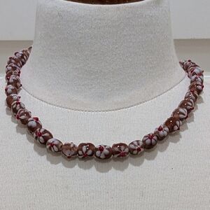 NWT Beckwoman 16.5” Hand Blown Glass Bead Necklace with Barrel Clasp
